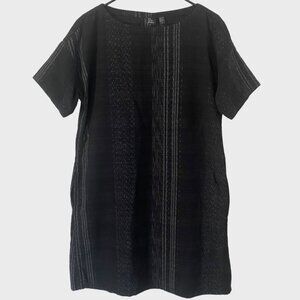 Fisher Project By Eileen Fisher Koshi Crossing Shift Dress Black Women's Medium